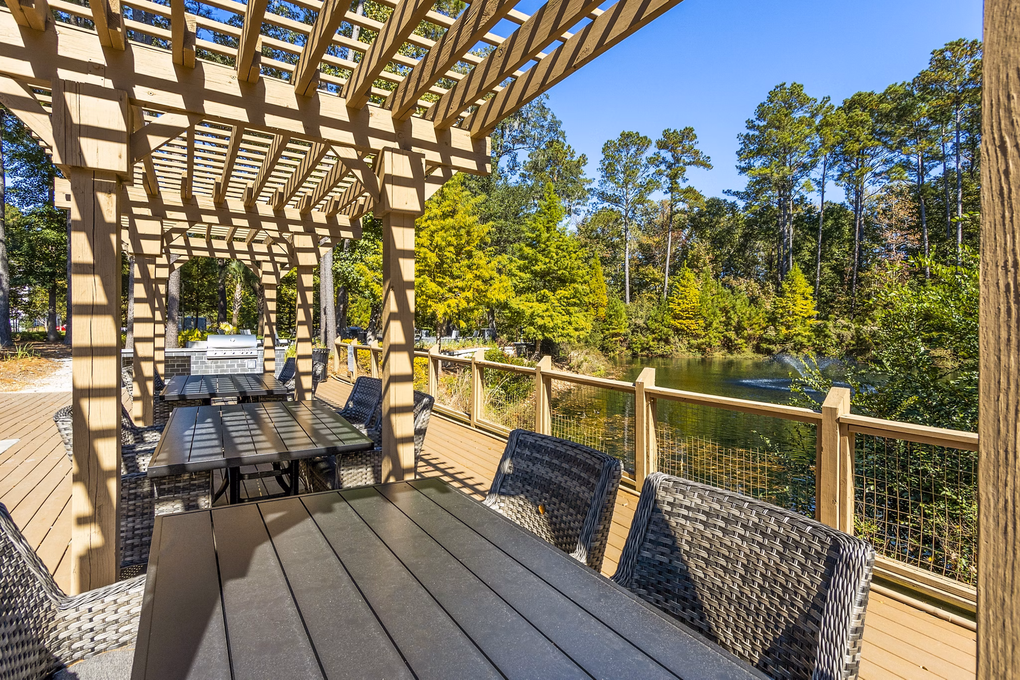 Grill area on patio at The Avenues at Verdier Pointe Apartments, perfect for outdoor dining and gatherings
