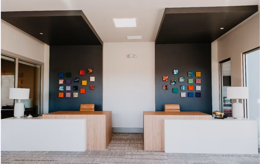 Modern clubhouse with plush seating at Tanager Apartments, a Greystar luxury community offering social and recreational spaces