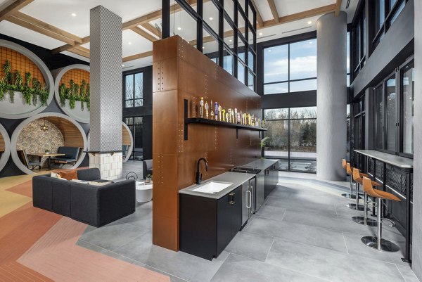 Contemporary clubhouse with stylish seating and decor at Broadstone Craft Apartments