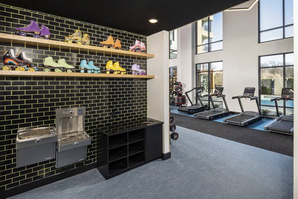 State-of-the-art fitness center with modern equipment at Broadstone Craft Apartments for residents' health and wellness