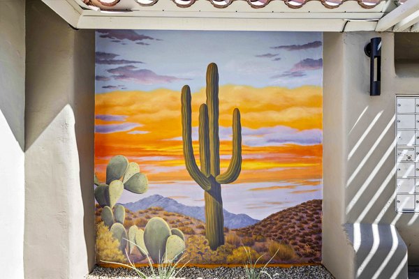 Spacious clubhouse and lobby featuring modern decor at Hideaway North Scottsdale Apartments