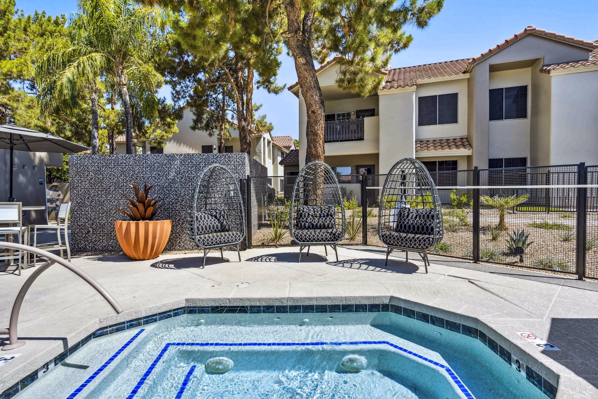Relaxing hot tub at Hideaway North Scottsdale Apartments, perfect for unwinding in the luxury property
