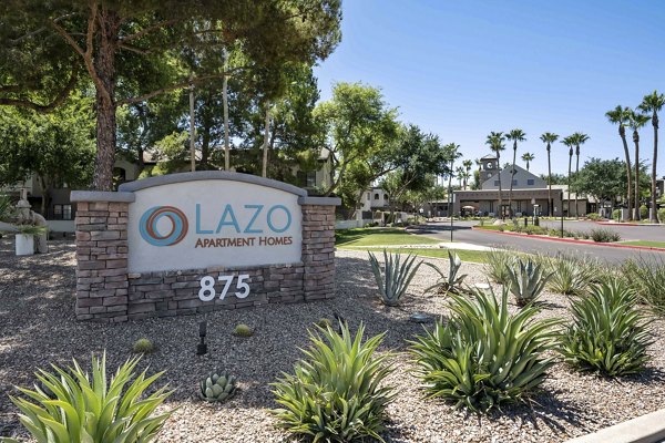 signage at Lazo Apartments