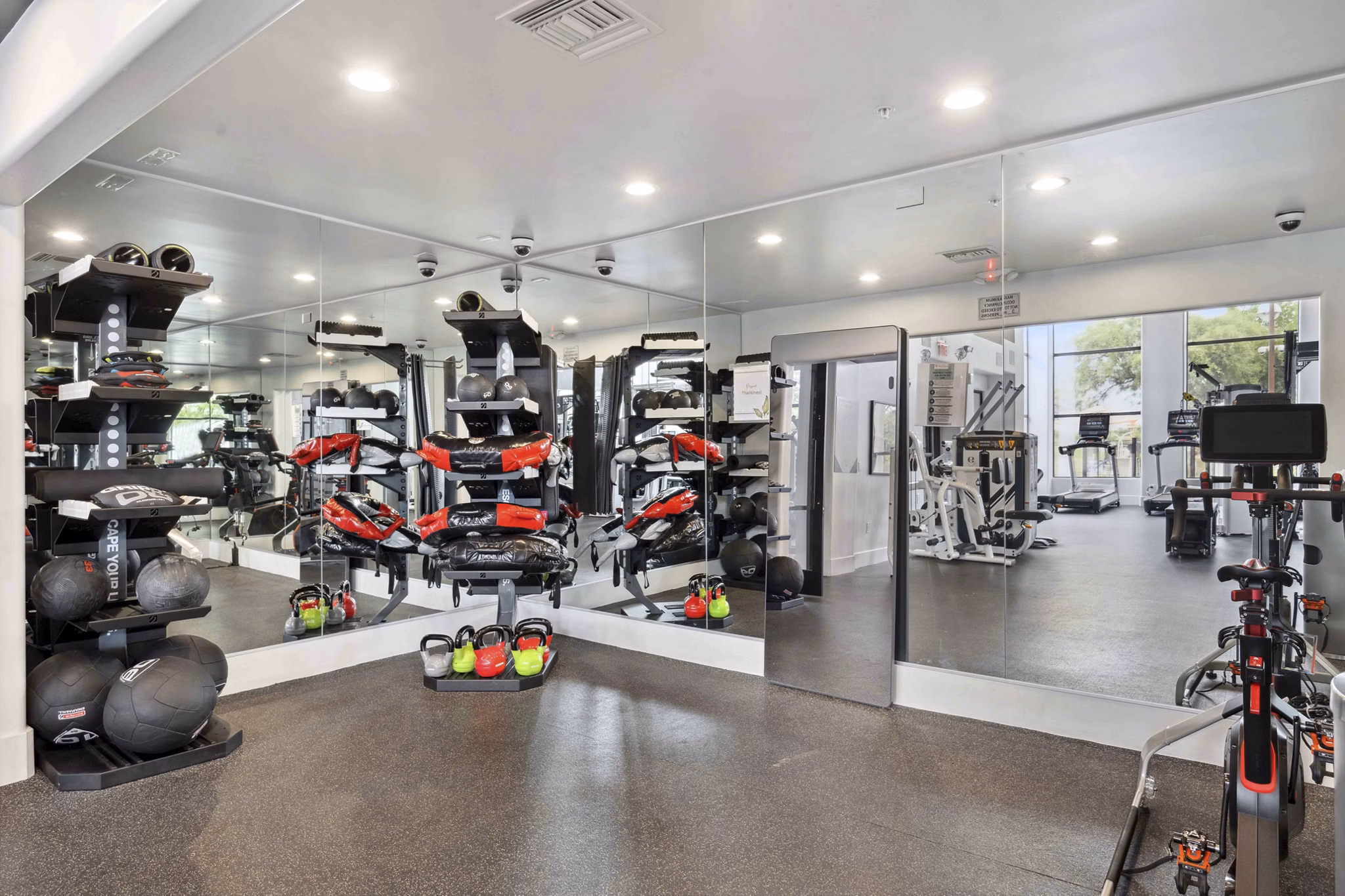 State-of-the-art fitness center with modern equipment at Nines at Kierland Apartments for luxury lifestyle seekers