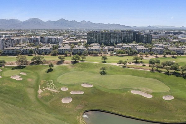 Nines at Kierland: Scenic view of luxury apartments with lush landscaping in Scottsdale