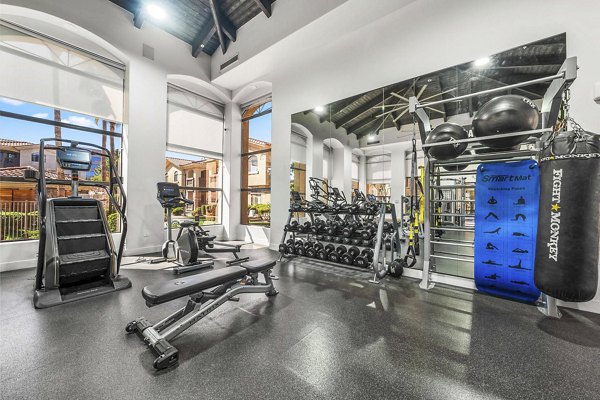 fitness center at San Portella Apartments