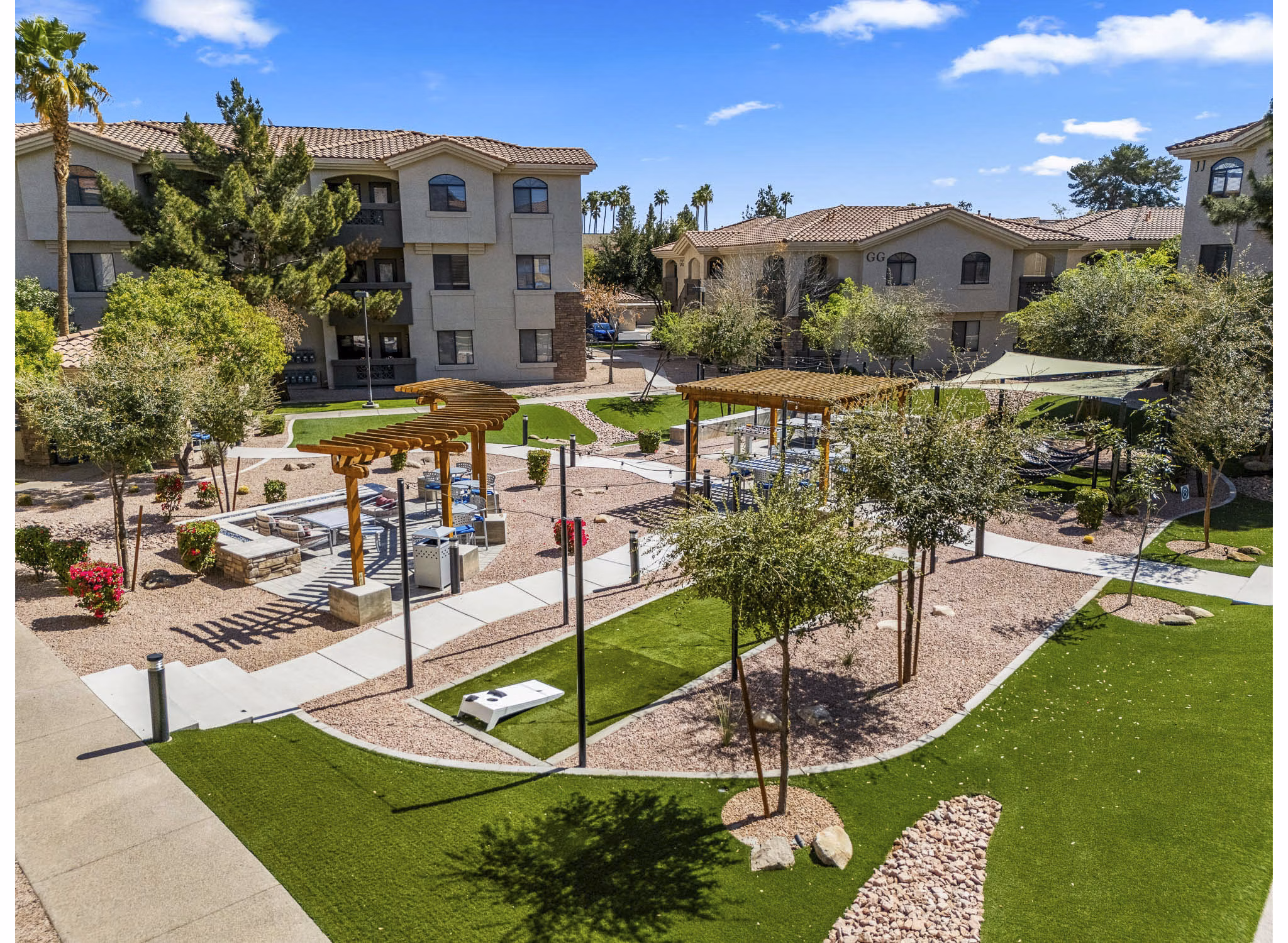 recreational area at San Portella Apartments