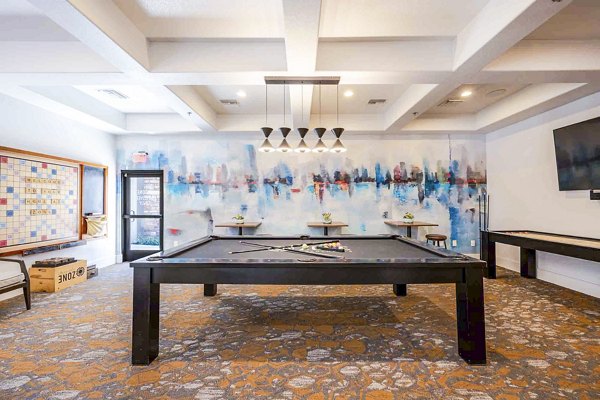 clubhouse game room at Zone Apartments