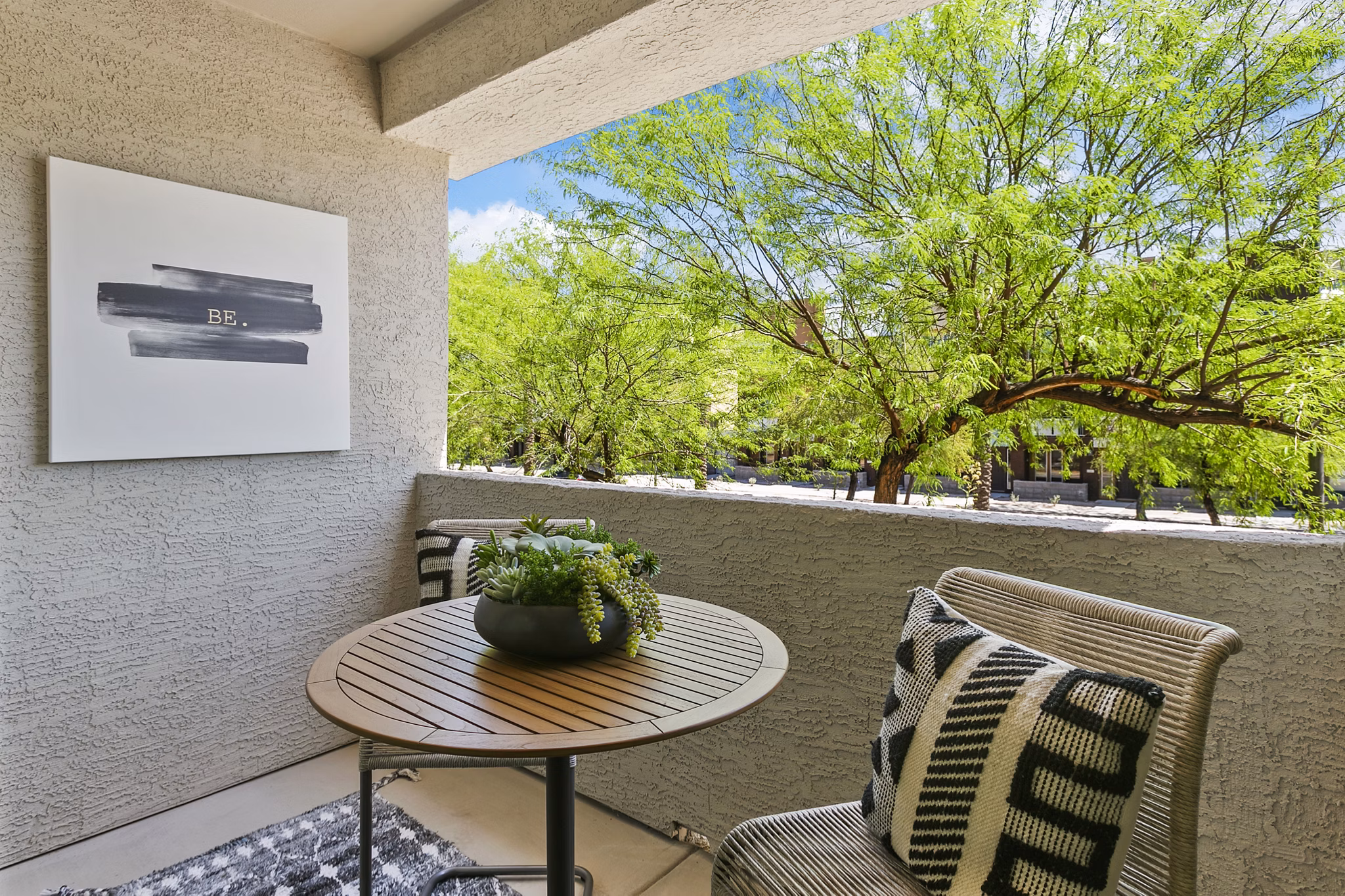 patio at Zone Westgate Apartments