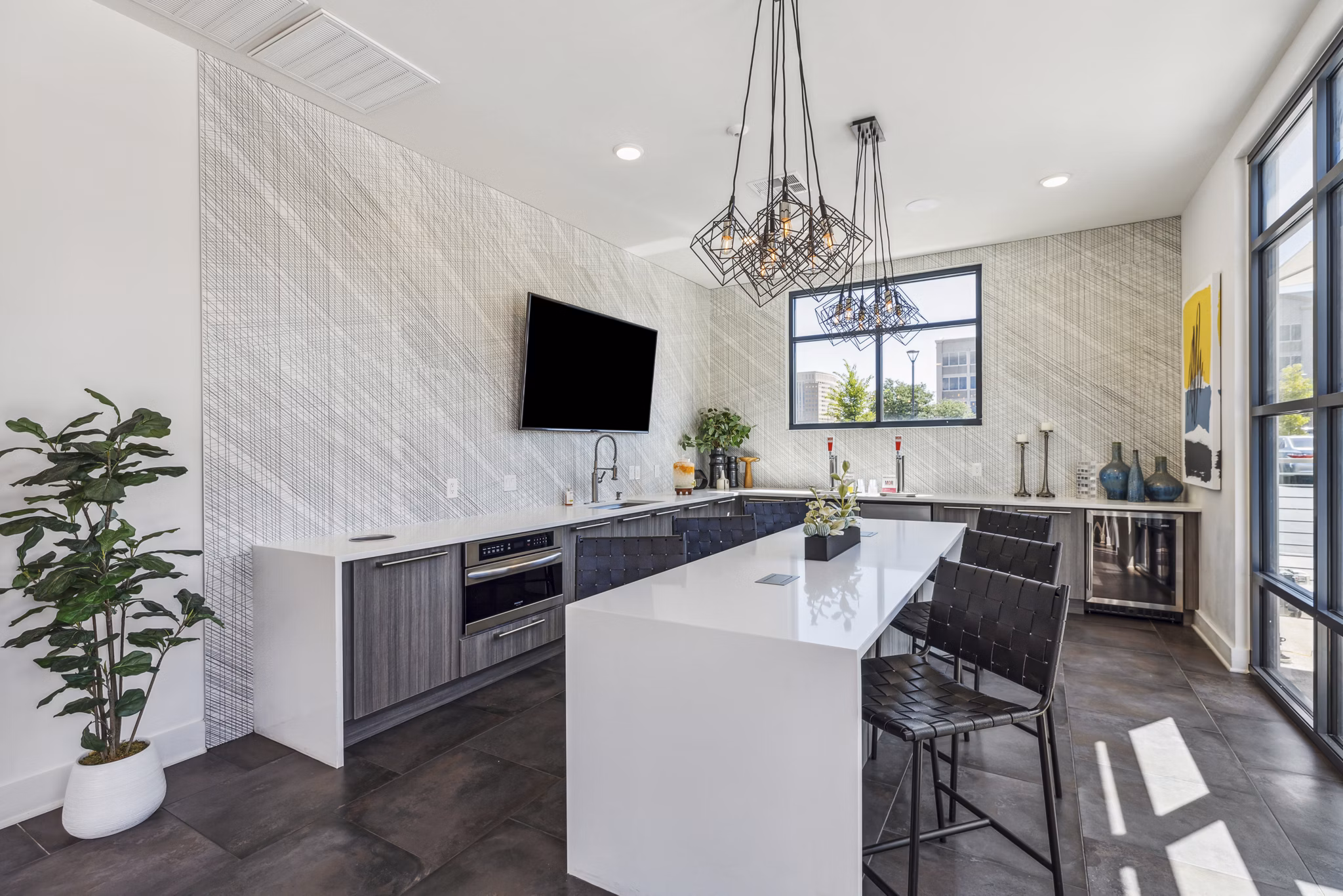 Clubhouse with modern design at Mezz at Fiddler's Green Apartments offering luxury amenities near Denver