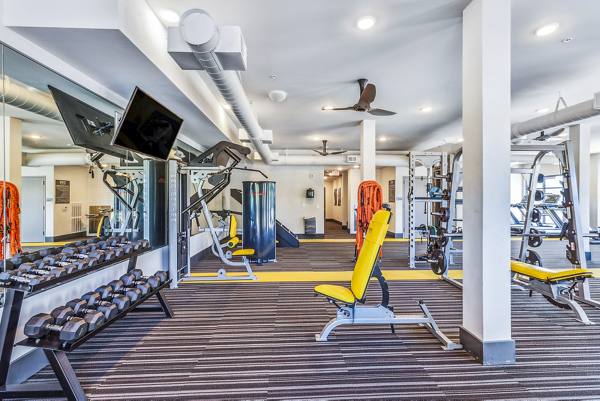 fitness center at Mezz at Fiddler's Green Apartments