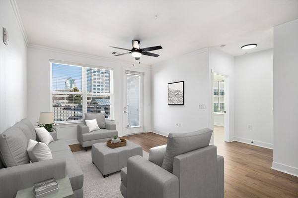 living room at Mezz at Fiddler's Green Apartments