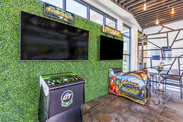 game room at Mezz at Fiddler's Green Apartments