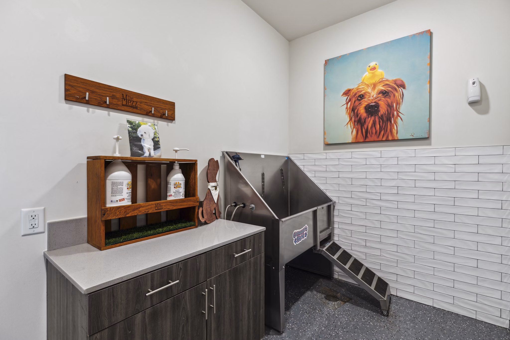 dog wash station at Mezz at Fiddler's Green Apartments