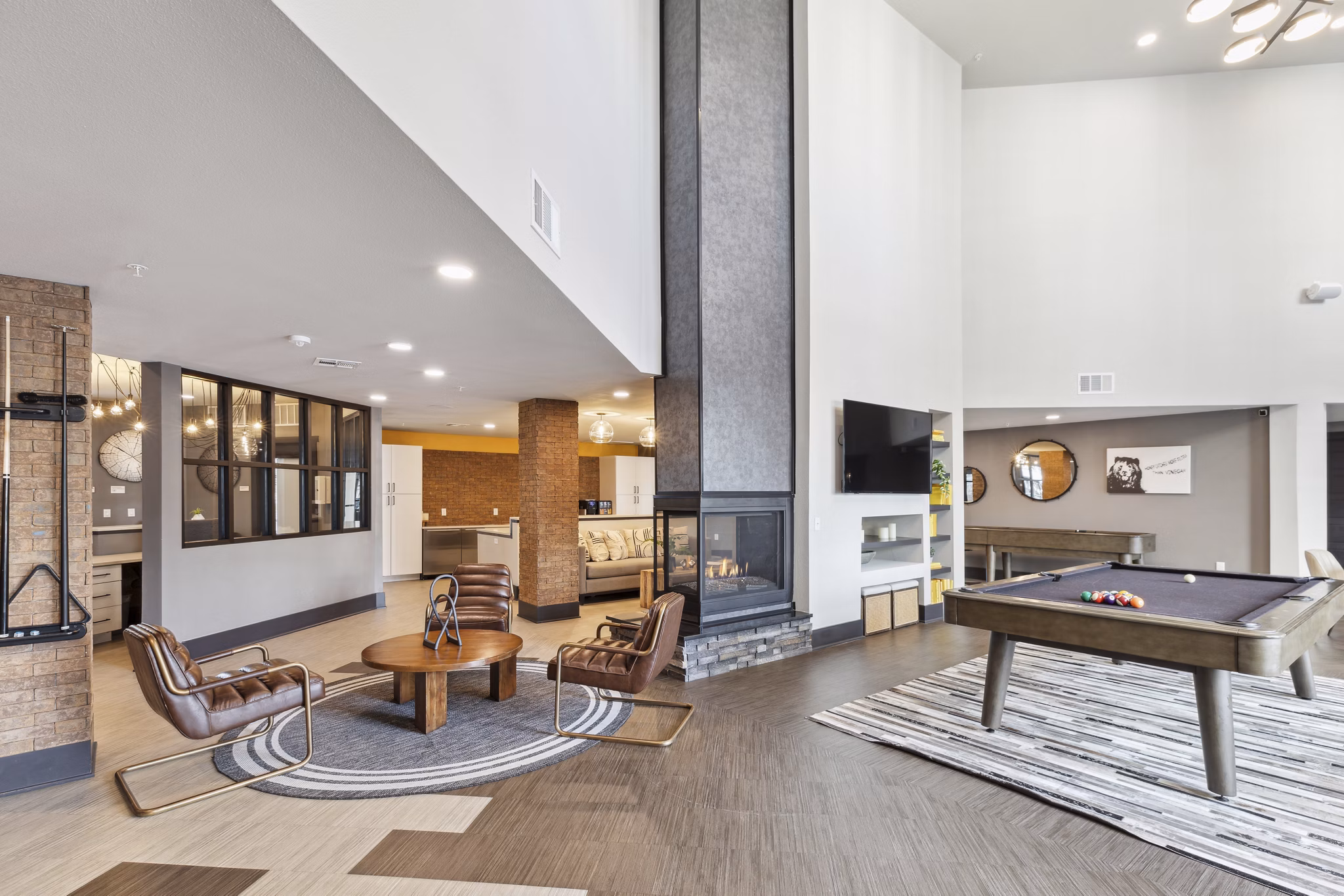Modern clubhouse with stylish furnishings at The Zeb Apartments