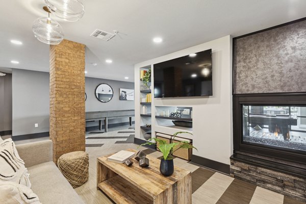 Clubhouse with modern design at The Zeb Apartments featuring cozy lounge areas and high-speed Wi-Fi access for residents