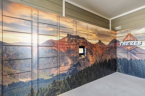 Parcel lockers at The Zeb Apartments for secure package delivery