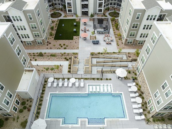 The Zeb Apartments: Scenic downtown view from a luxurious Greystar apartment balcony