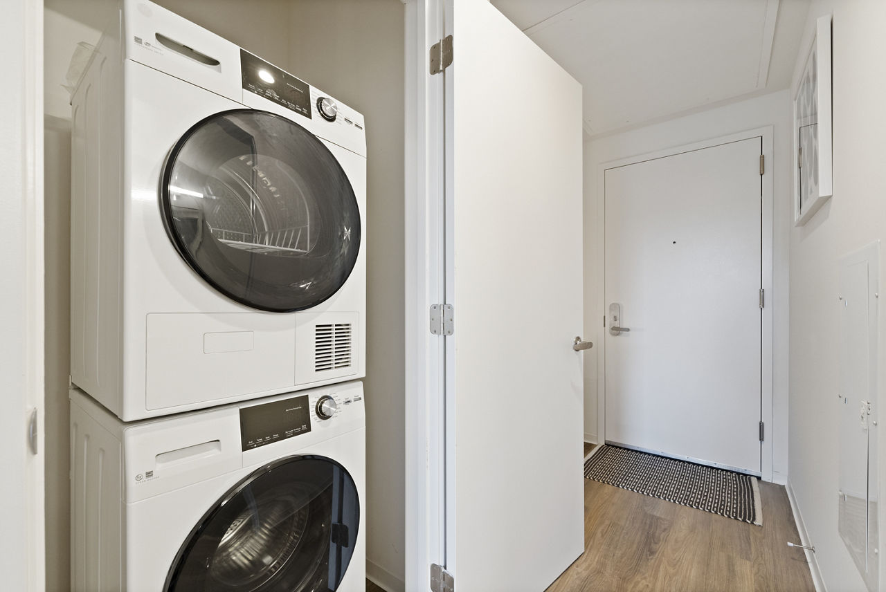 Laundry room at The Clark