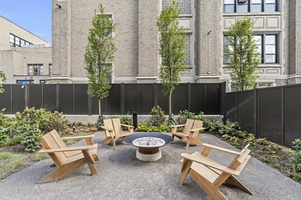 fire pit at The Clark Apartments