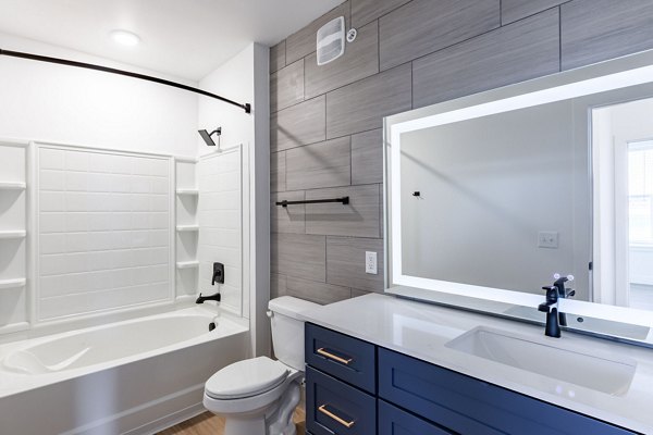 bathroom at Jasper at Victory Ridge Apartments