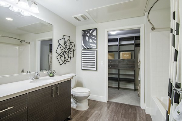 bathroom at Vive on the Park Apartments