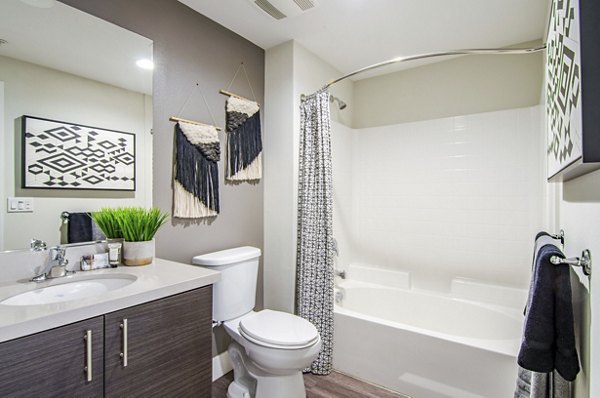 bathroom at Vive on the Park Apartments
