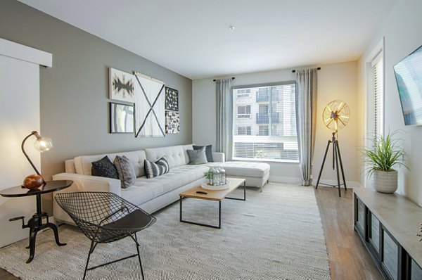 living room at Vive on the Park Apartments