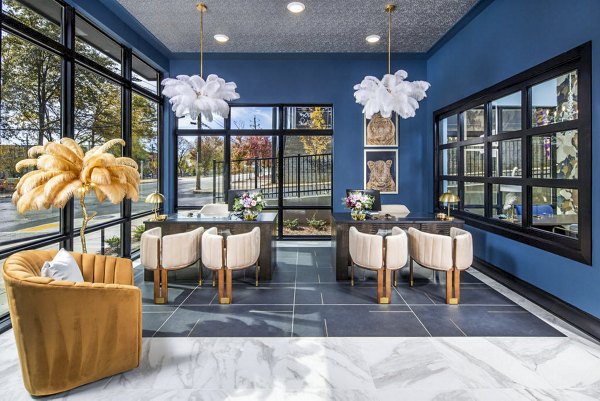 Clubhouse and leasing office with modern design at Broadstone 2Thirty Apartments