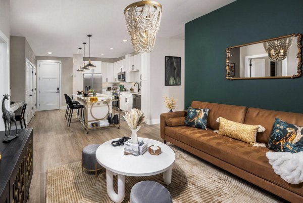 Spacious living room with modern decor at Broadstone 2Thirty Apartments