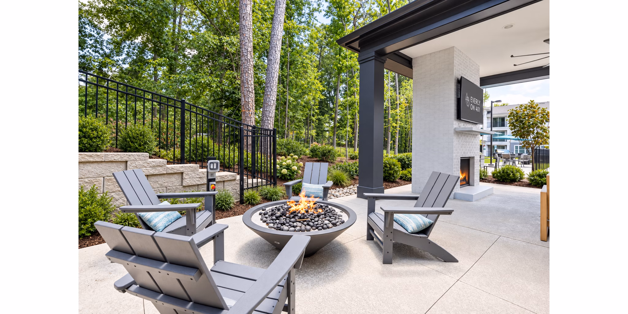 Fire Pit at Everly on 401 Apartments