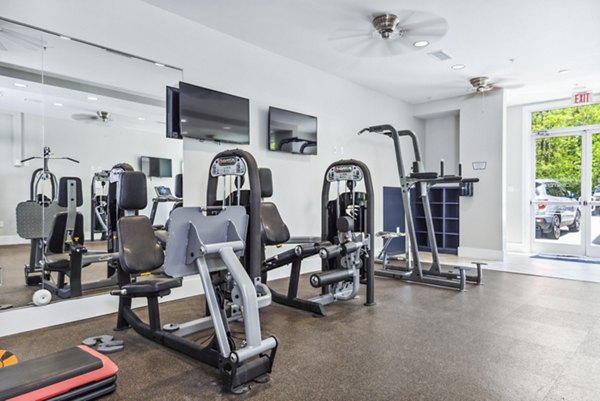 fitness center at Level at 401 Apartments