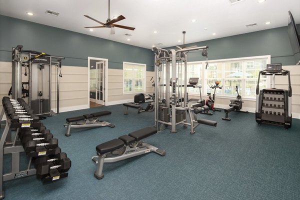 fitness center at The Alexandria Apartments