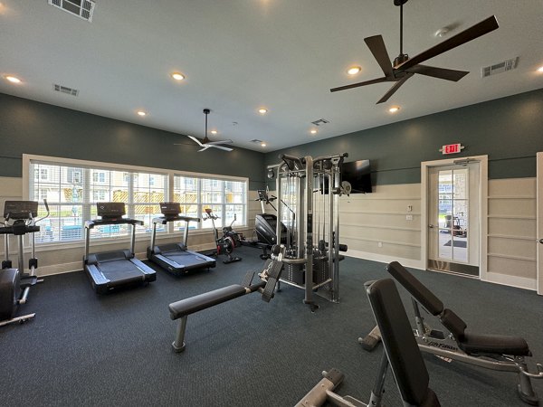 fitness center at The Alexandria Apartments