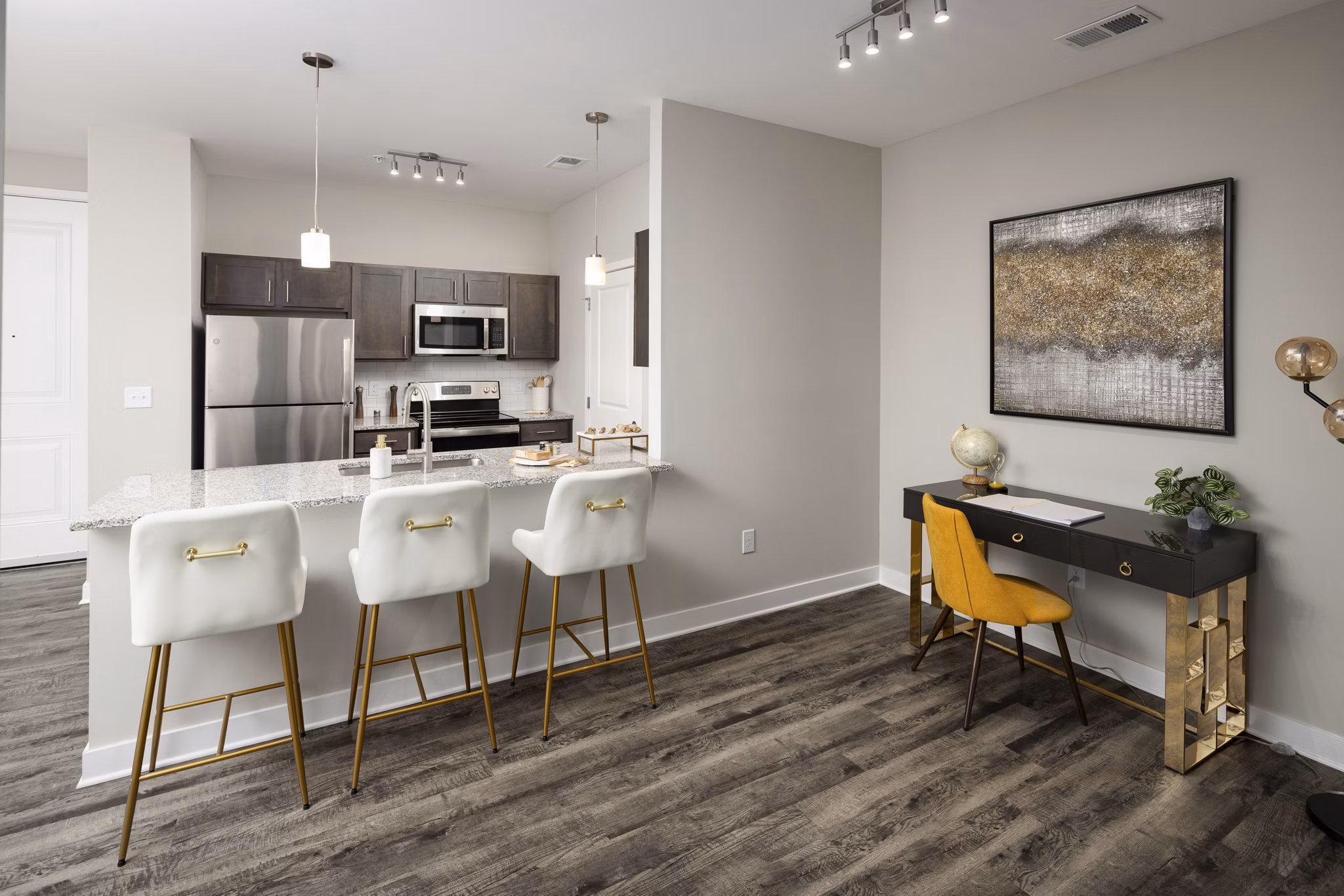 kitchen at The Alexandria Apartments 