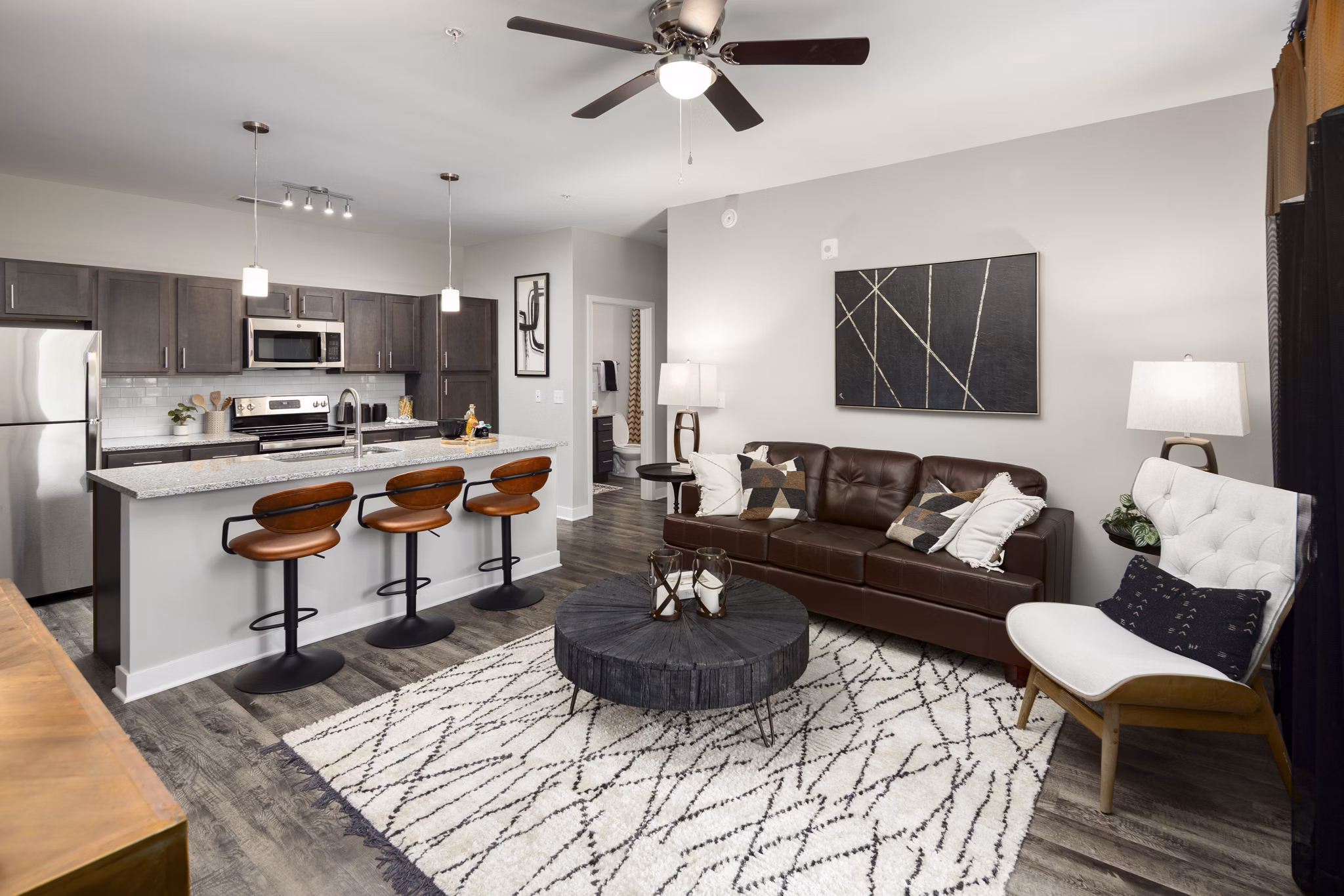 living room at The Alexandria Apartments 