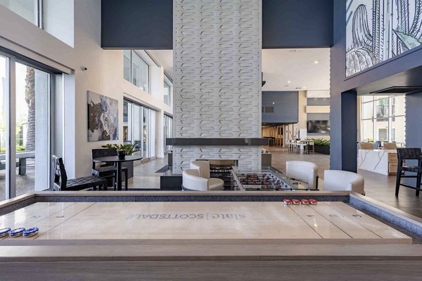 Elegant clubhouse featuring modern design at Slate Scottsdale Apartments