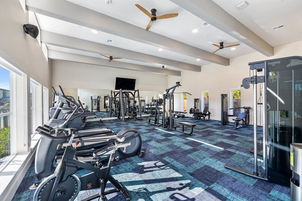 State-of-the-art fitness center at Birchway Perry Road Apartments featuring modern exercise equipment