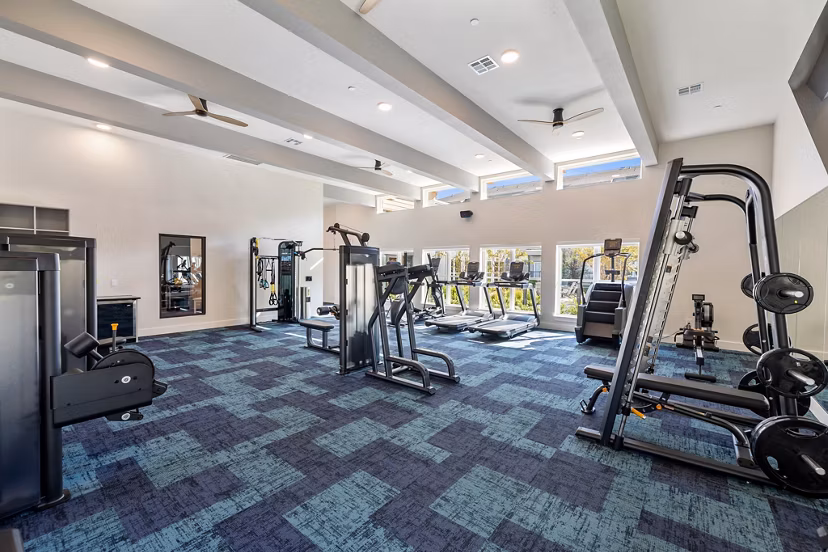 Modern fitness center with state-of-the-art exercise equipment at Birchway Perry Road Apartments, perfect for health and wellness enthusiasts