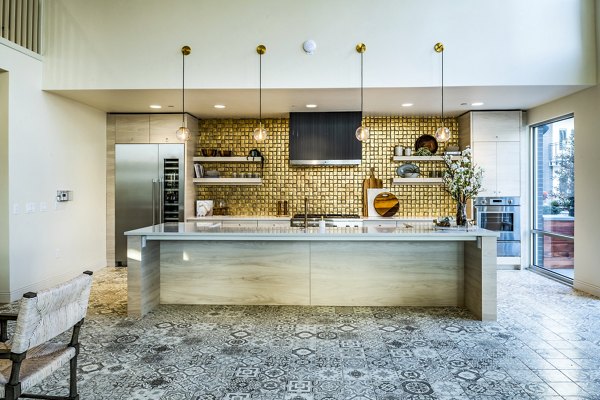 clubhouse kitchen at Bri at the Village Apartments