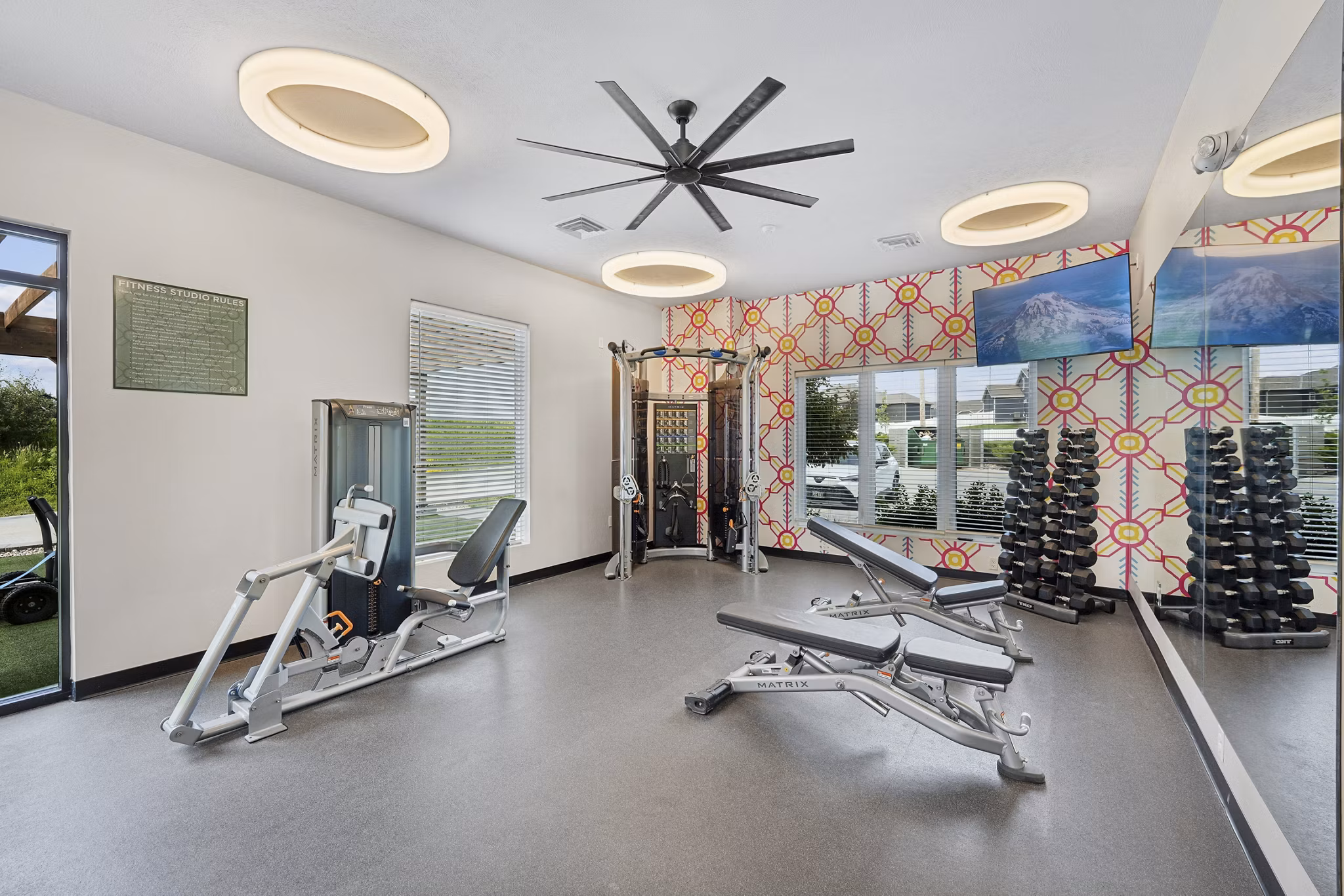 fitness center at Allora 168 Apartments
