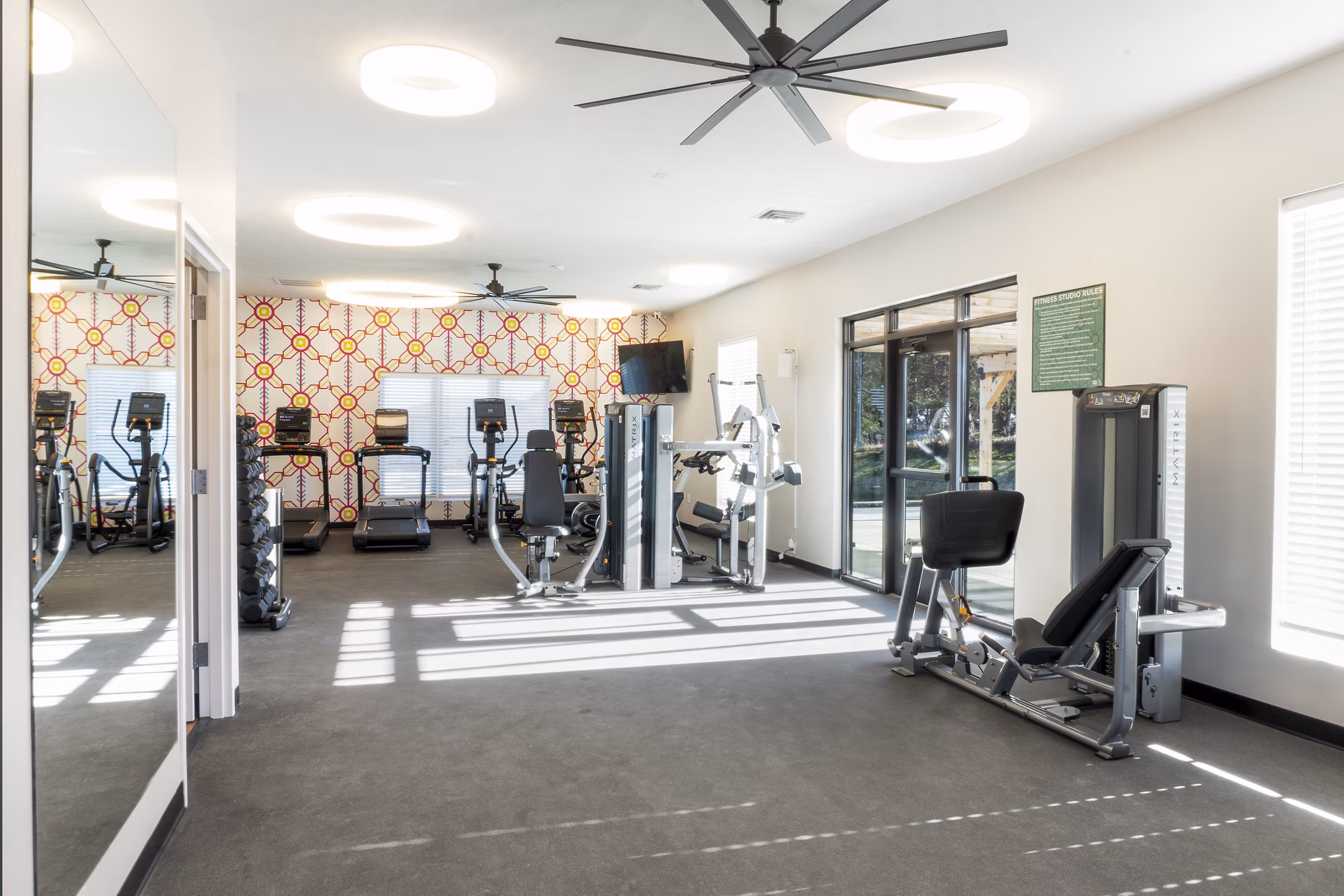 State-of-the-art fitness center with modern equipment at Allora 168 Apartments