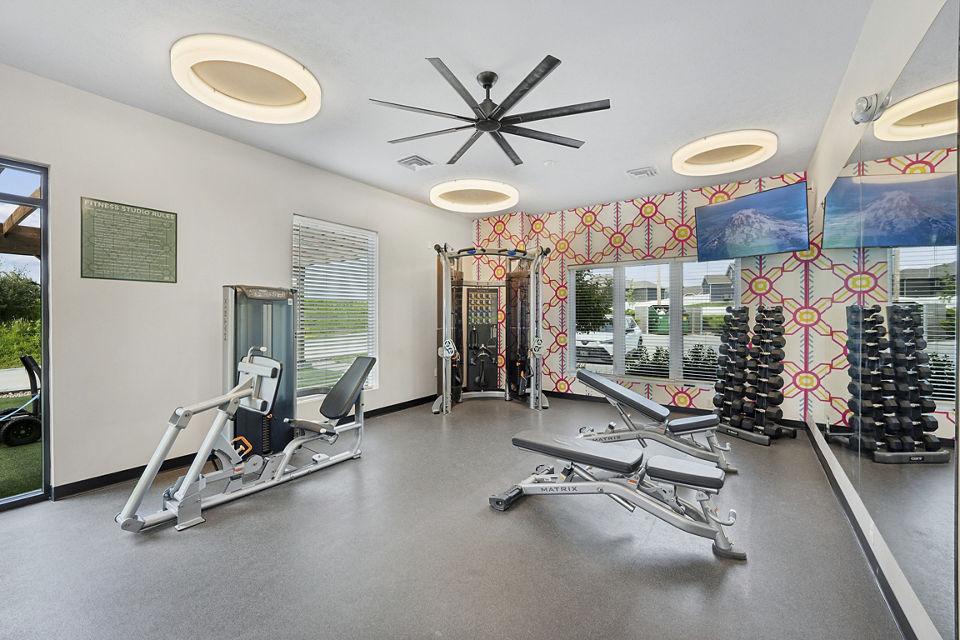 fitness center at Allora 168 Apartments