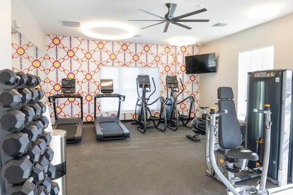 State-of-the-art fitness center at Allora 168 Apartments equipped with modern exercise machines and free weights