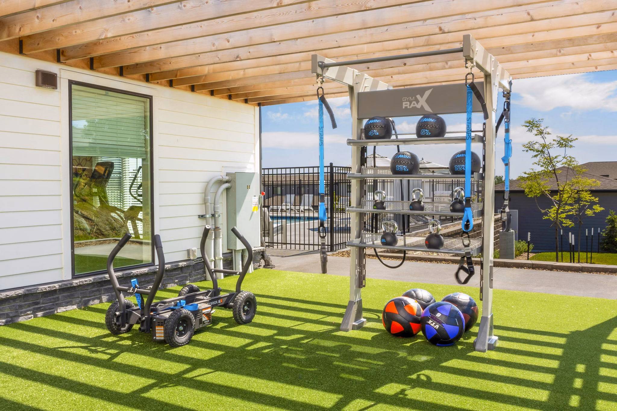 State-of-the-art fitness center with modern equipment in Allora 168 Apartments
