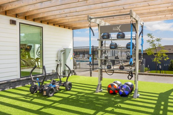 State-of-the-art fitness center with modern equipment in Allora 168 Apartments