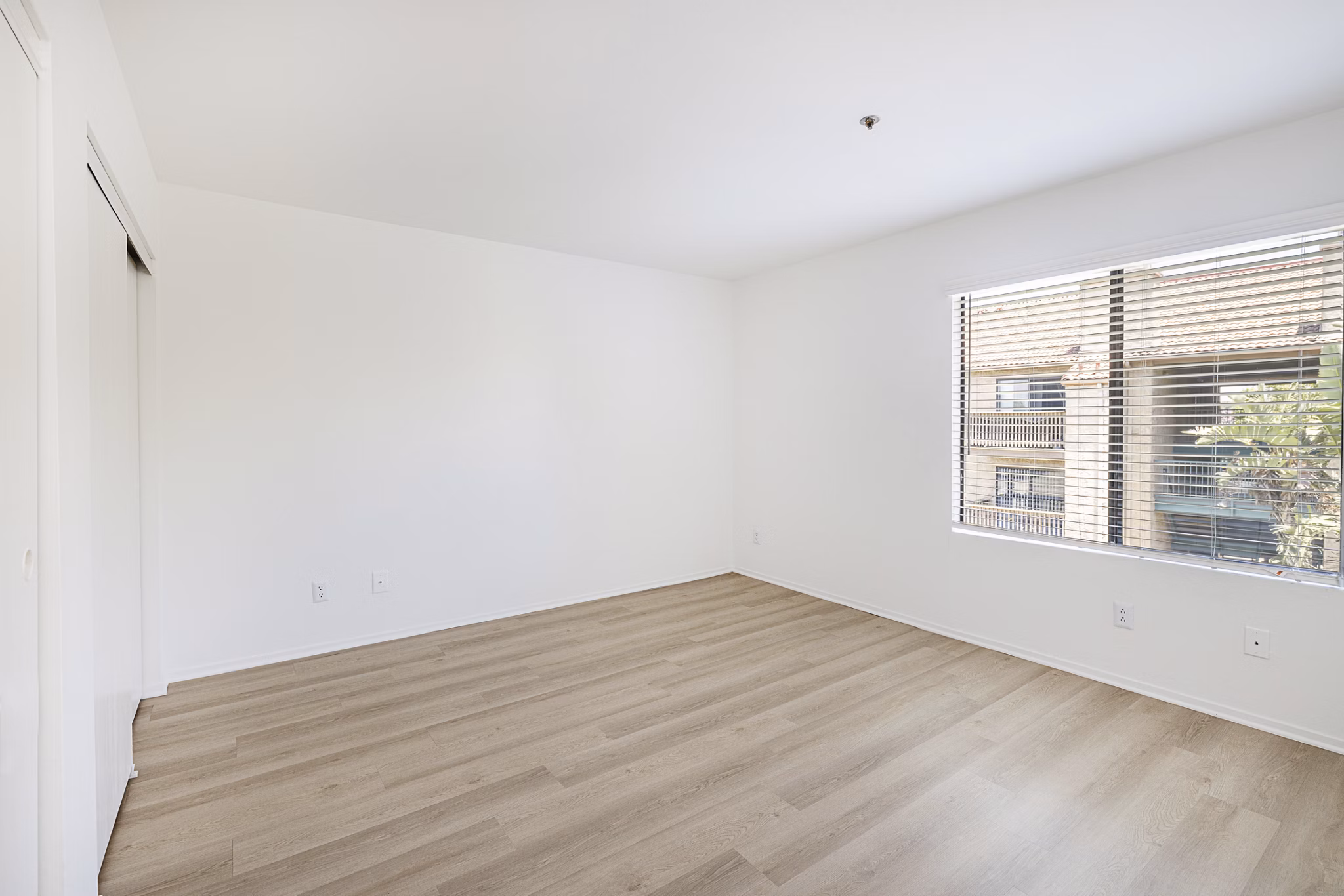 Cozy bedroom with modern decor in The Landing Apartments