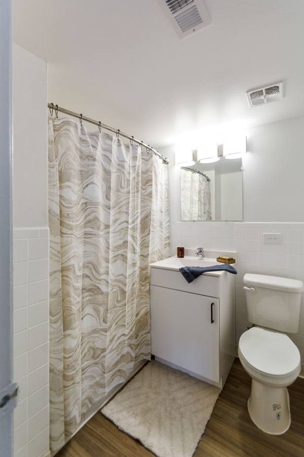 bathroom at the Vesty Park Flats