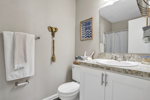 bathroom at Castilian Apartments