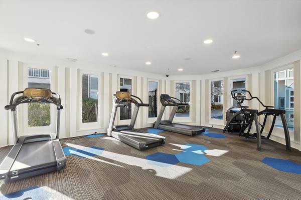 fitness center at The Crossings at Russett Apartments